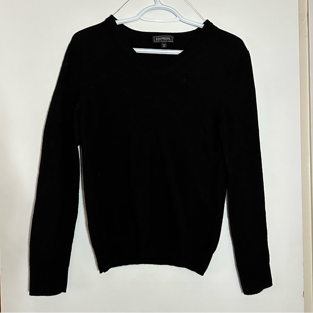 Black wool long sleeve top Express Size M
